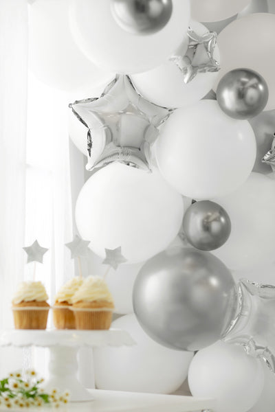 Ballons en aluminium Étoile, 25cm, argenté – lot de 25 pièces