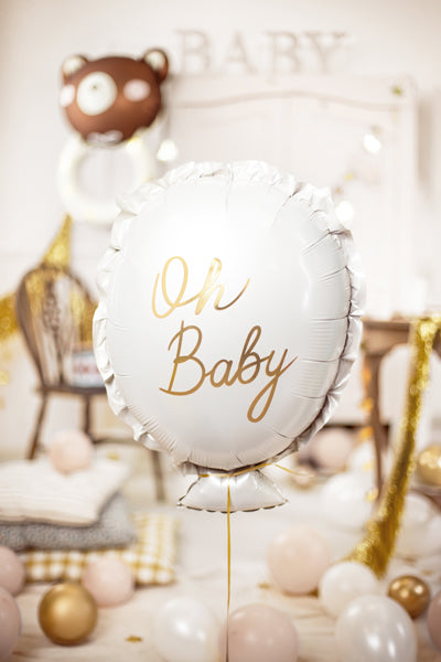 Ballon en aluminium Oh baby, 53x69 cm, multicolore