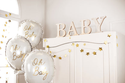 Ballon en aluminium Oh baby, 53x69 cm, multicolore