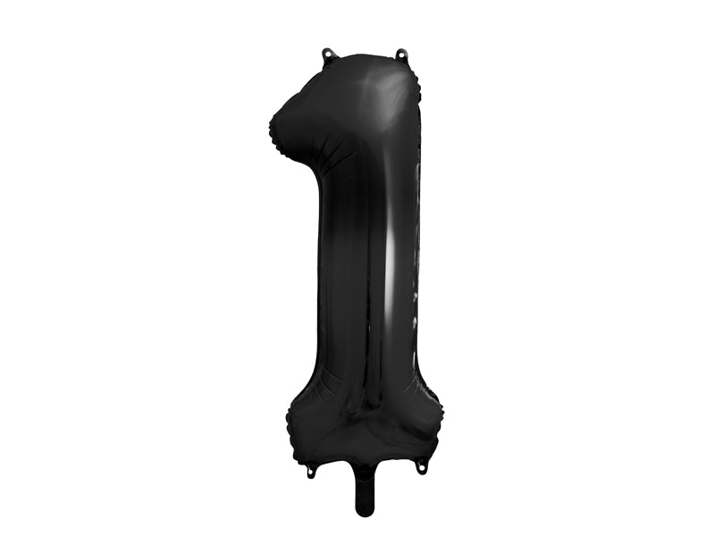 Ballon chiffre aluminium "1", 86cm, noir