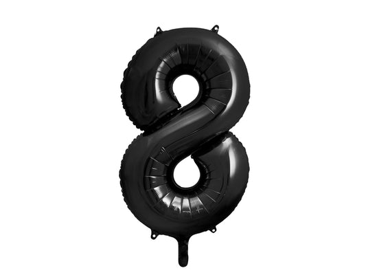 Ballon chiffre aluminium "8", 86cm, noir