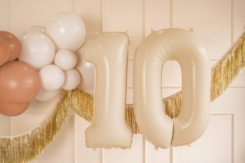 Ballon chiffre aluminium "1", 72cm, beige