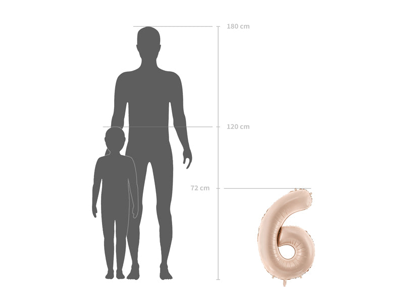 Ballon chiffre aluminium "1", 72cm, beige