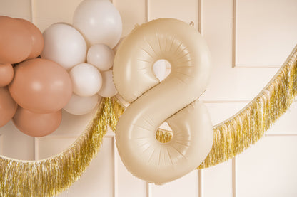 Ballon chiffre aluminium "8", 72cm, beige
