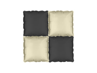 Rideau de ballons en aluminium double face Carré, noir-beige, 35 x 35 cm (1 pqt. / 4 pc.)