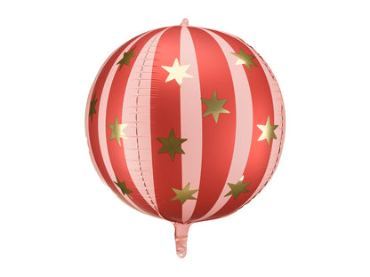 Ballon étoilé rouge et or – Anniversaire Cirque