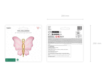 Ballon en aluminium Papillon, 69x69 cm, rose