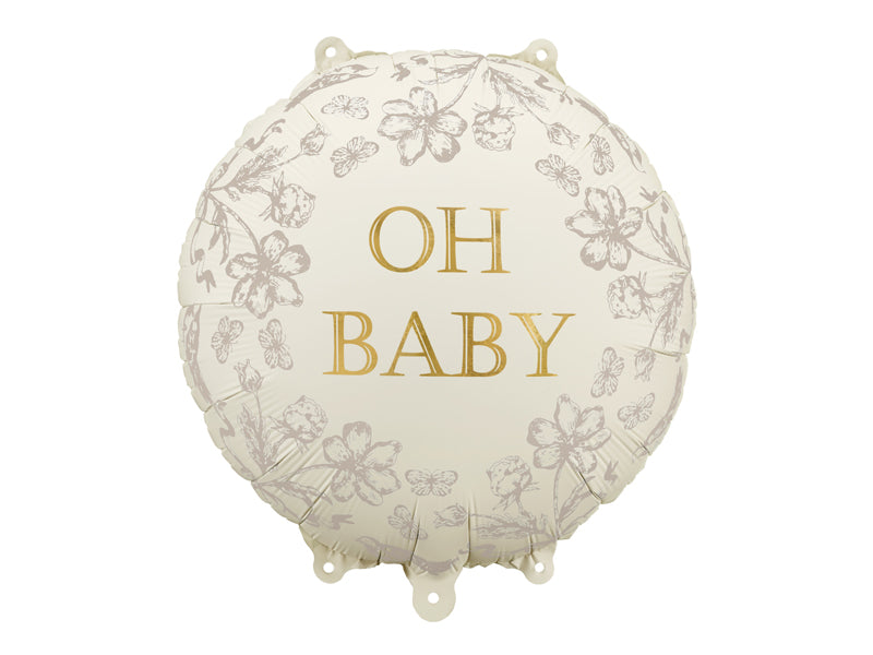 Ballon en aluminium disque ''Oh Baby'', 35x35 cm, multicolore
