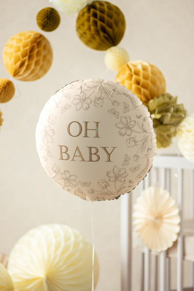 Ballon en aluminium disque ''Oh Baby'', 35x35 cm, multicolore