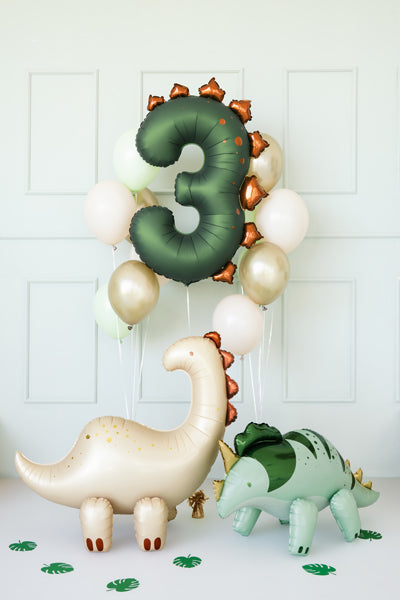 Ballon aluminium Chiffre ''3'' Dinosauree, 92 cm, assorti