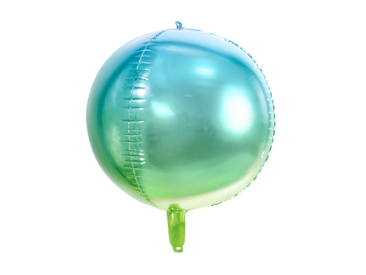 Ballon en aluminium Boule Ombre – bleu-vert – 35cm – Atelier Romy