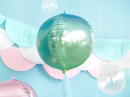 Ballon en aluminium Boule Ombre – bleu-vert – 35cm – Atelier Romy