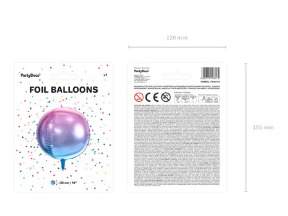 Ballon en aluminium Boule Ombre – violet et bleu – 35cm – Atelier Romy
