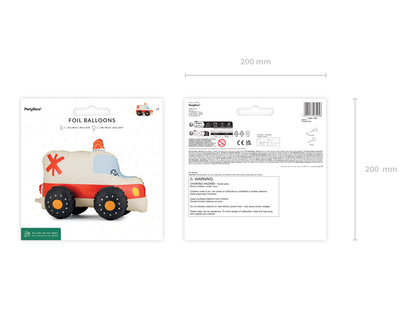 Ballon aluminium debout Ambulance, 68x48 cm, assortiment