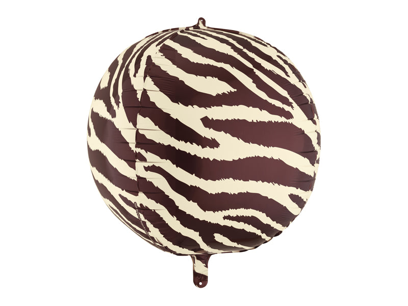 Ballon rond imprimé zèbre 75 cm – Safari