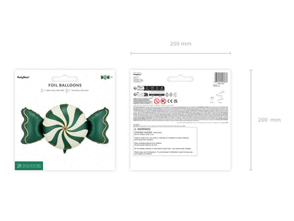 Ballon en aluminium Bonbon, 113x54 cm, beige-vert