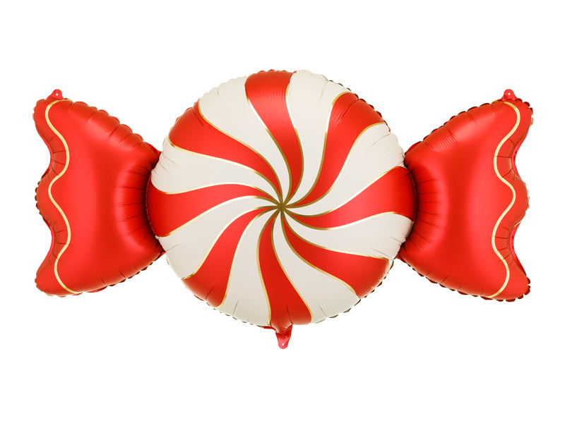 Ballon en aluminium Bonbon, 113x54 cm, beige-rouge