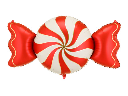Ballon en aluminium Bonbon, 113x54 cm, beige-rouge