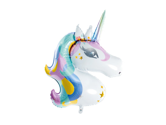 Ballon en aluminium Licorne, 73x90cm, mélange