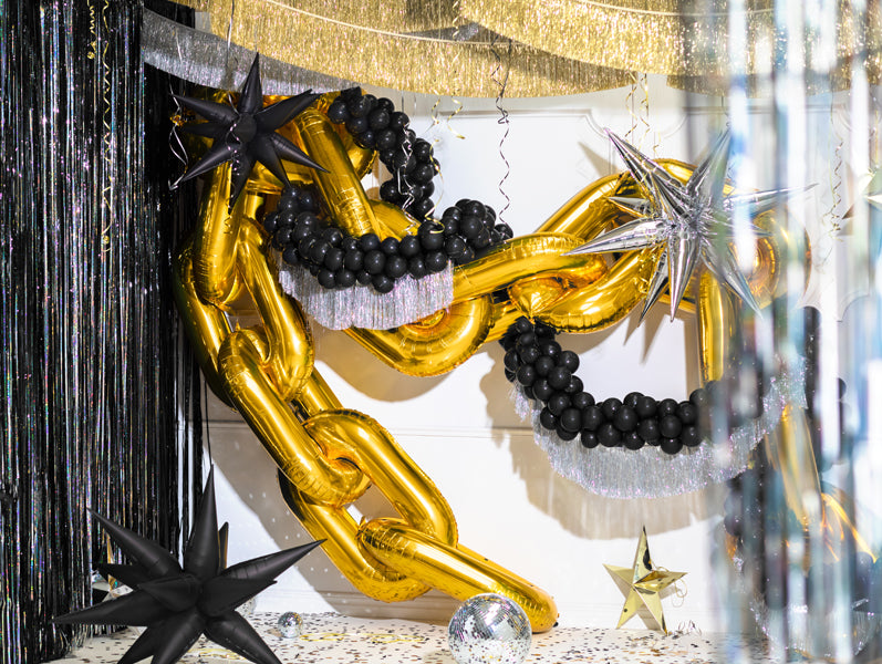 Guirlande de franges, doré – Déco anniversaire Dino