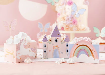 Boîtes à goûter Château et Licornes, assortiment – lot de 6 pièces