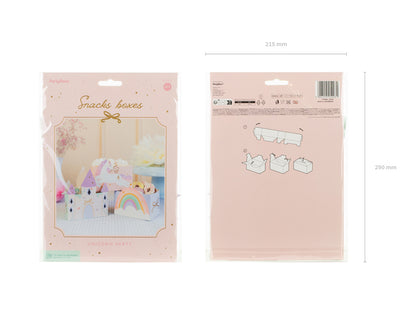 Boîtes à goûter Château et Licornes, assortiment – lot de 6 pièces