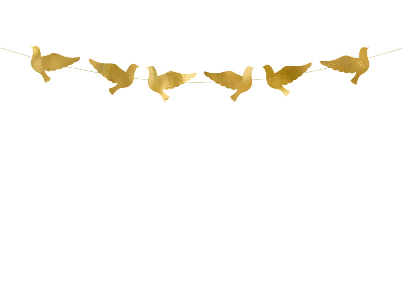 Guirlande de colombes dorées – 86 cm