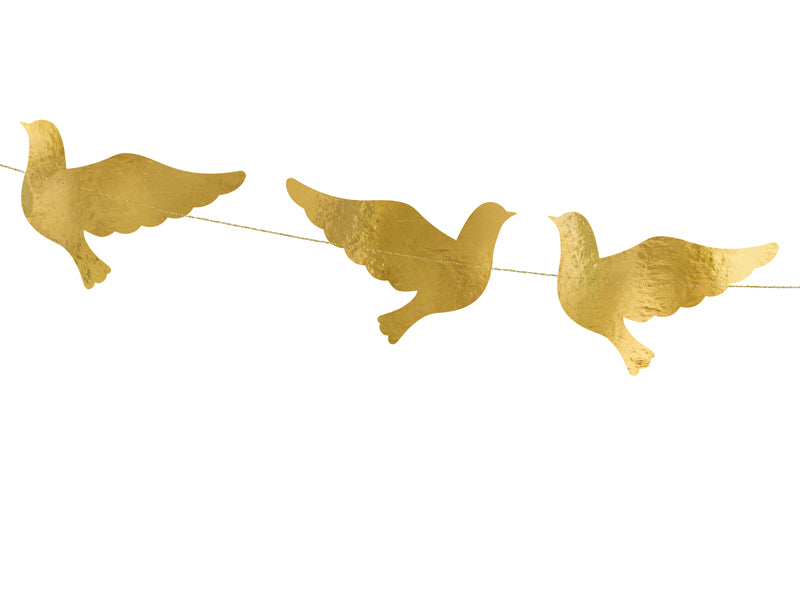 Guirlande de colombes dorées – 86 cm
