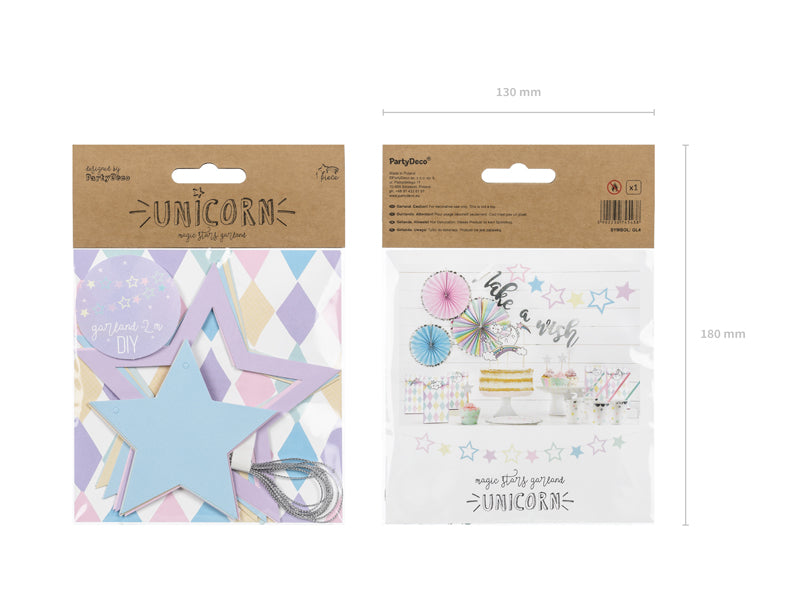 Guirlande Licorne Étoiles, 1,4 m