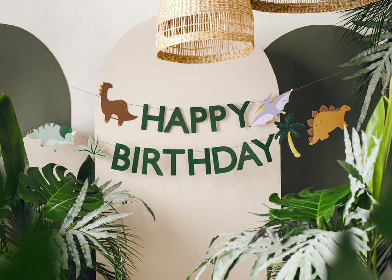 Bannière Happy Birthday Dino, 3 m, multicolore