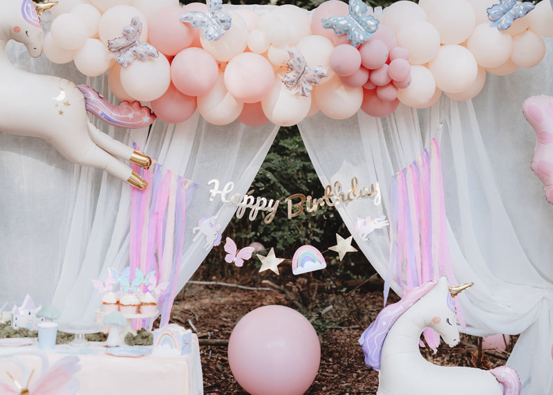 Guirlande Happy Birthday Unicorns, 230x17.5 cm, assortiment