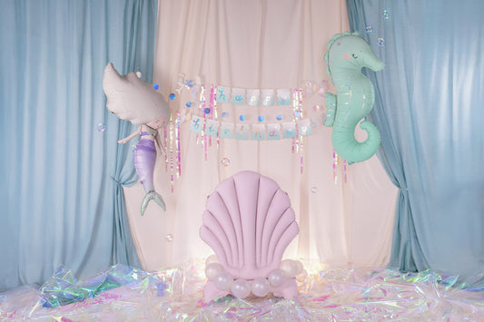 Bannière joyeux anniversaire Sirène – 130x100cm – multicolore – Atelier Romy