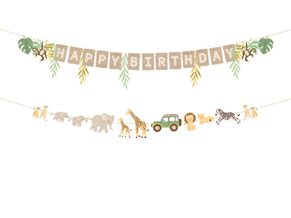 Guirlande Happy Birthday Safari 180 cm