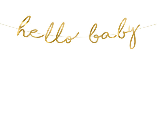Bannière Petite étoile - Hallo Baby, or, 18x70cm