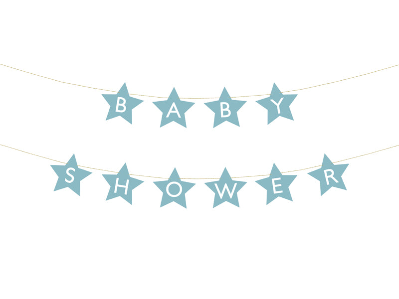 Bannière Baby shower, 290x16,5 cm, bleu clair