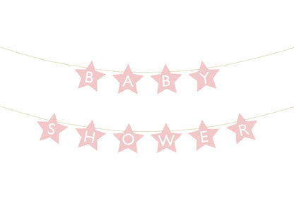 Bannière Baby shower, 290x16,5 cm, rose clair