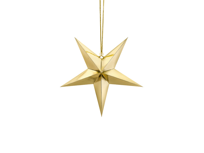Étoile décorative en papier, 30 cm, or