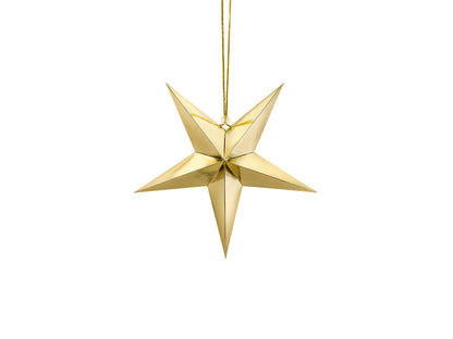 Étoile décorative en papier, 30 cm, or