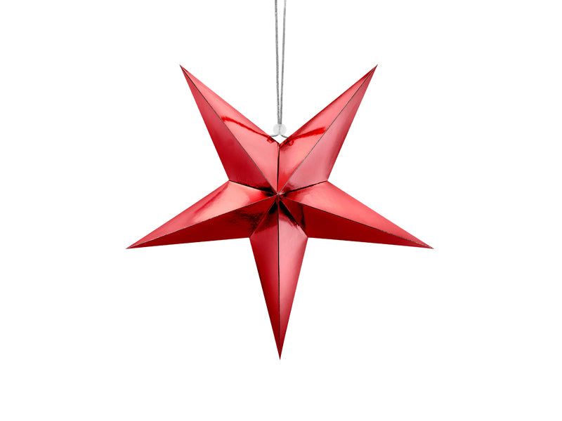 Étoile décorative en papier, 45cm, rouge