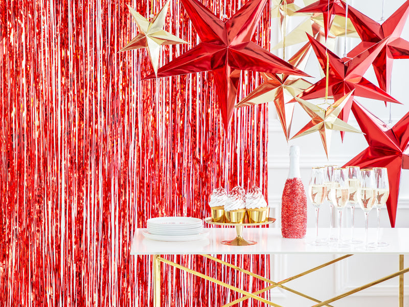Étoile décorative en papier, 45cm, rouge