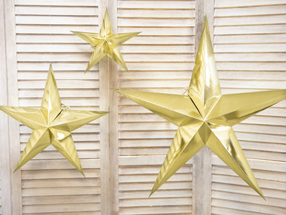Étoile décorative en papier, 45cm, or