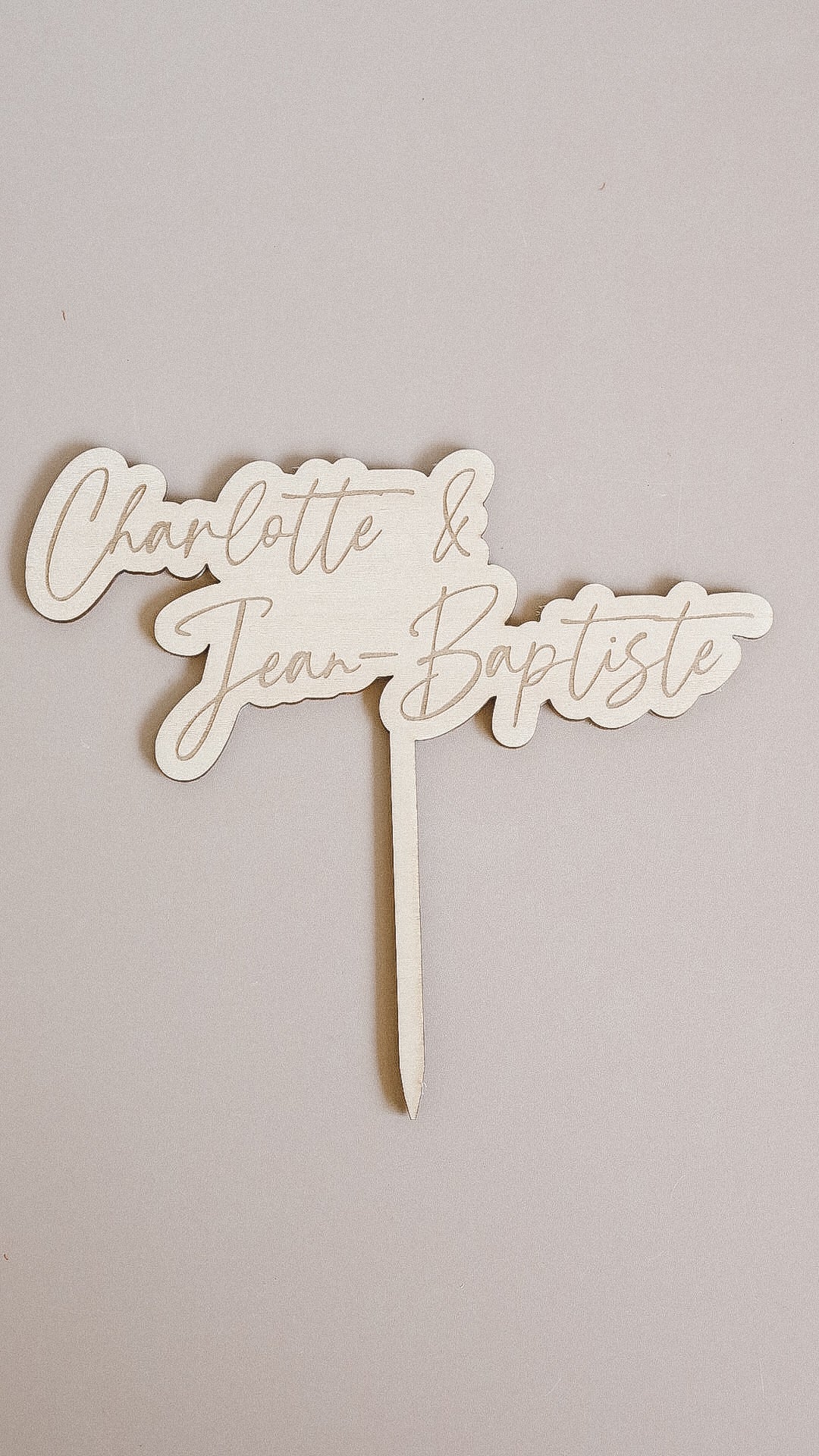 Cake topper mariage en bois - Plusieurs formes & logos