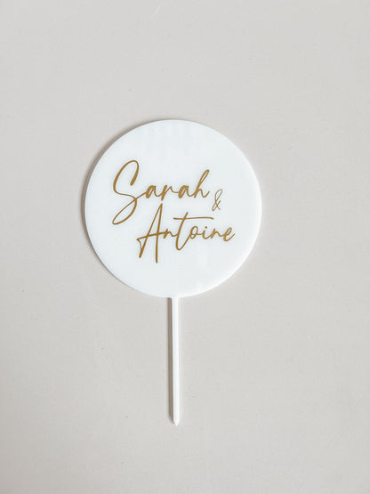Cake topper mariage acrylique - Plusieurs formes & visuels