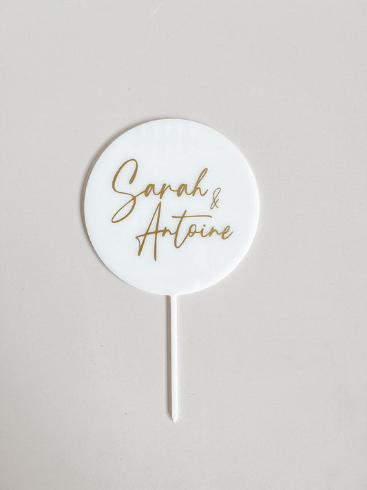 Cake topper mariage acrylique - Plusieurs formes & visuels