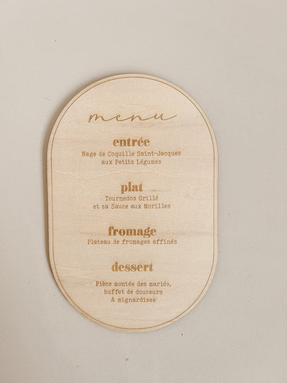 Menu - Bois