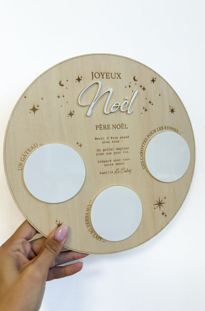 Assiette du père Noël en bois