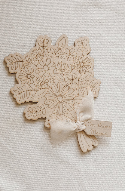 Bouquet de fleurs en bois à personnaliser