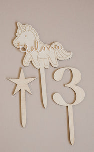 Cake Topper "Thème Licorne"