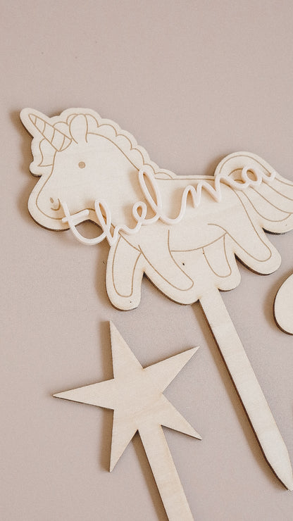 Cake Topper "Thème Licorne"