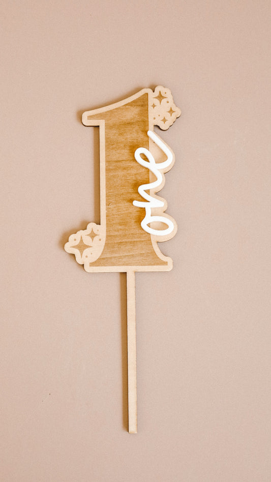 Cake topper - Chiffre étoilée 1 à 10